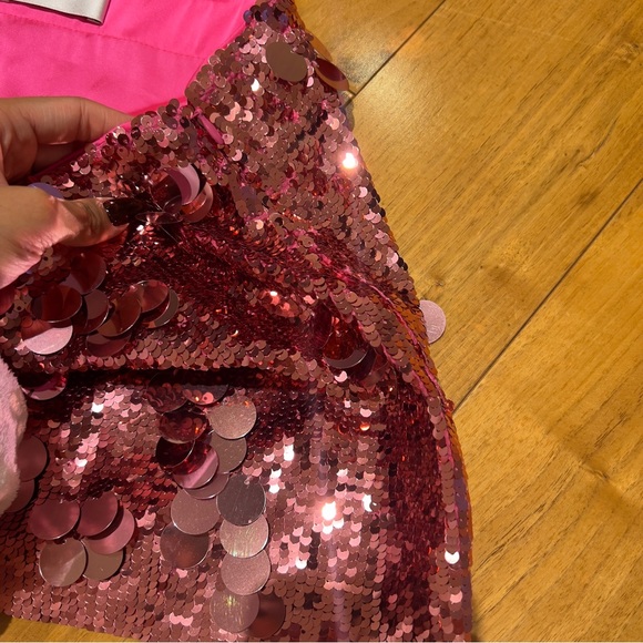 Danielle Guizio Low Rise Paillette Skirt - Pink - Picture 3 of 11